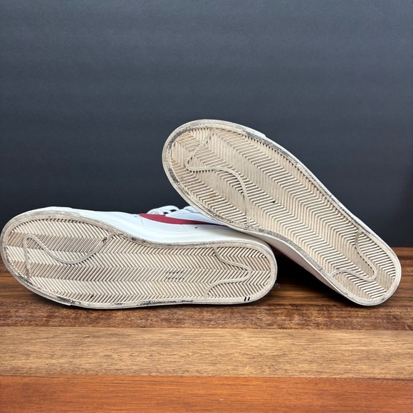 Nike Blazer Mid 77 Brick Red and White Athletic Hightop Sneakers Shoes - Picture 14 of 15